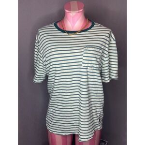 Vintage Distortion Striped Short Sleeve Women's Shirt‎ Size Medium